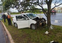 Motorista morre após carro bater em árvore em Campo Grande