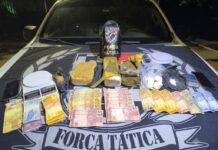 Força Tática desmantela esquema de tráfico em Coxim e apreende mais de 2 quilos de drogas; prejuízo ao crime chega a R$ 80 mil