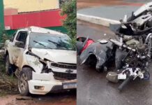 Motociclista morre após ser atingida por caminhonete em alta velocidade em Campo Grande