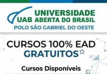 Polo UAB de São Gabriel do Oeste oferece cursos gratuitos 100% EAD; inscrições seguem até 14 de agosto