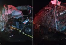Acidente entre ambulância, picape e carreta deixa quatro pessoas mortas em MS