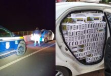 Homem abandona carro com 5 mil maços de cigarro e pula de ponte no Rio Paraná durante fuga da PRF em MS