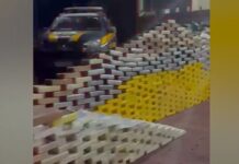 Caminhão é flagrado com 1,1 tonelada de drogas e duas pistolas na BR-262
